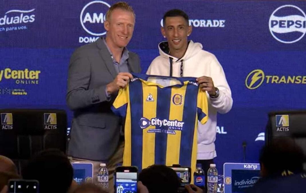 Ángel Di María hizo la presentación oficial en Rosario Central fideo