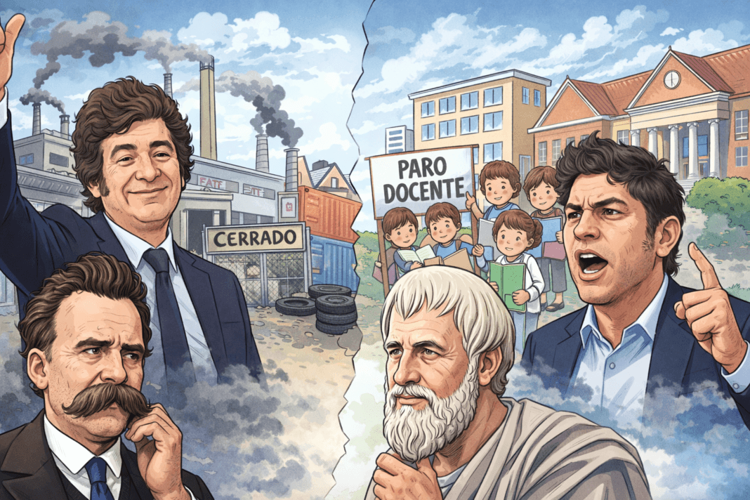 Entre extraordinarias, paros y fábricas cerradas: la Argentina de los dos modelos Aristóteles Nietzsche